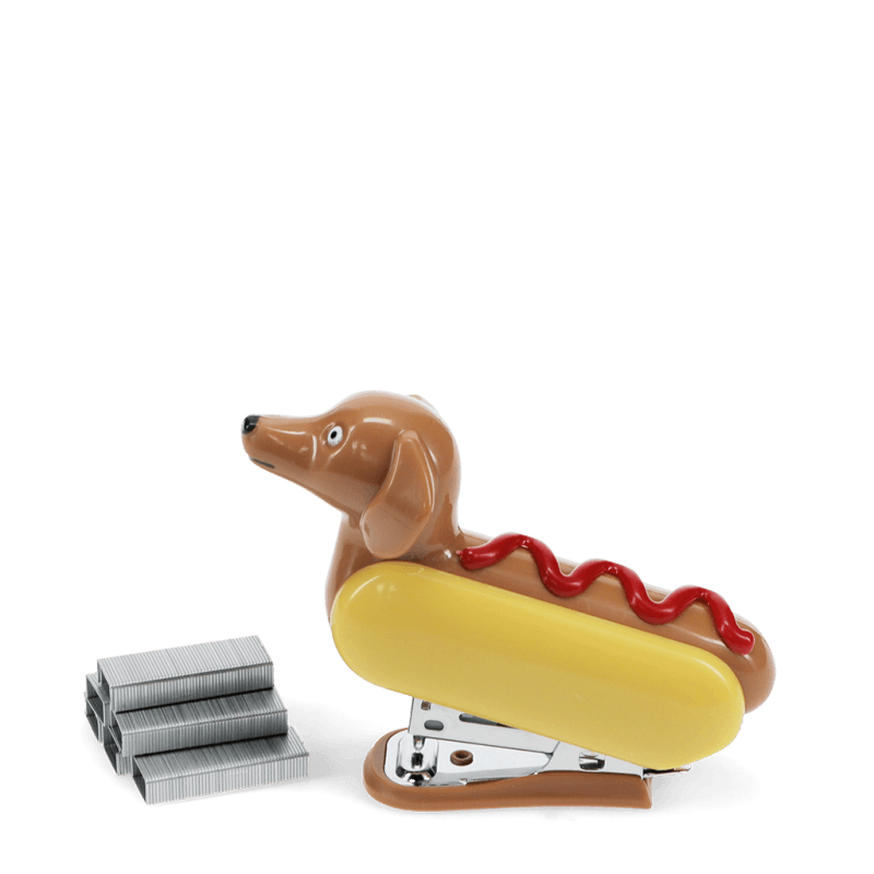 Rex London Mini Stapler With 1000 Staples - Hot Dog