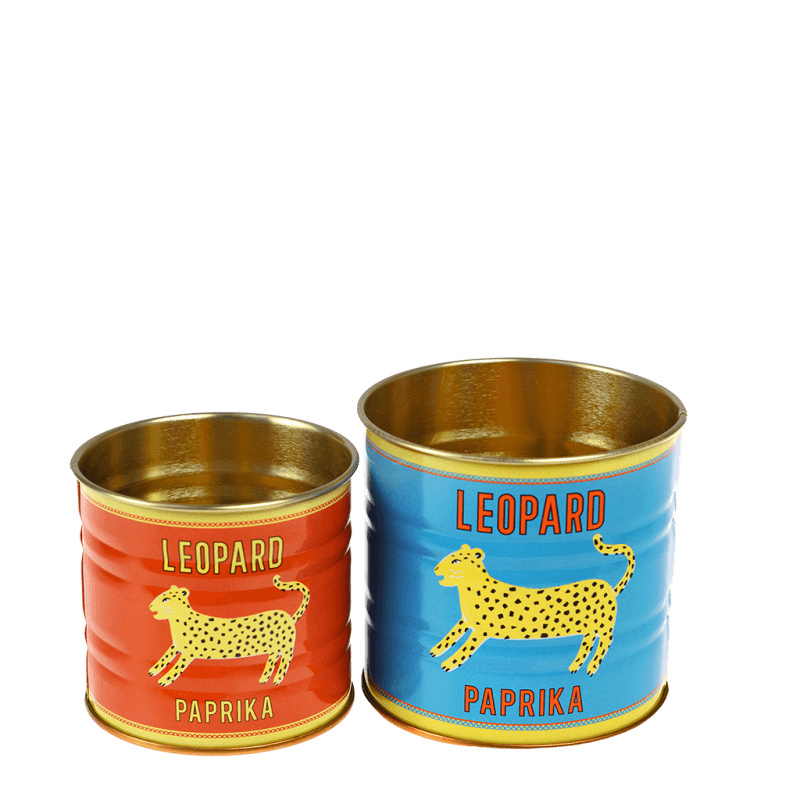 Rex London Mini Storage Tins (set Of 2) - LEOPARD