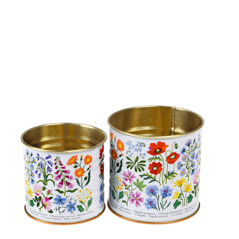 Rex London Mini Storage Tins (set Of 2) - Wild Flowers
