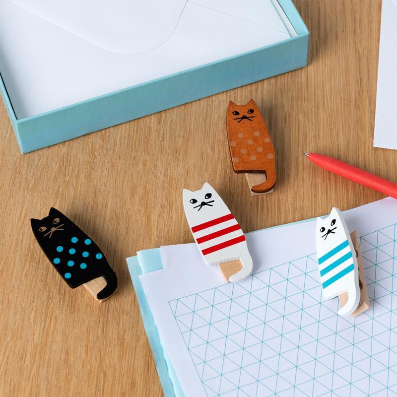 rex london Mini wooden pegs (set of 4) - Cats