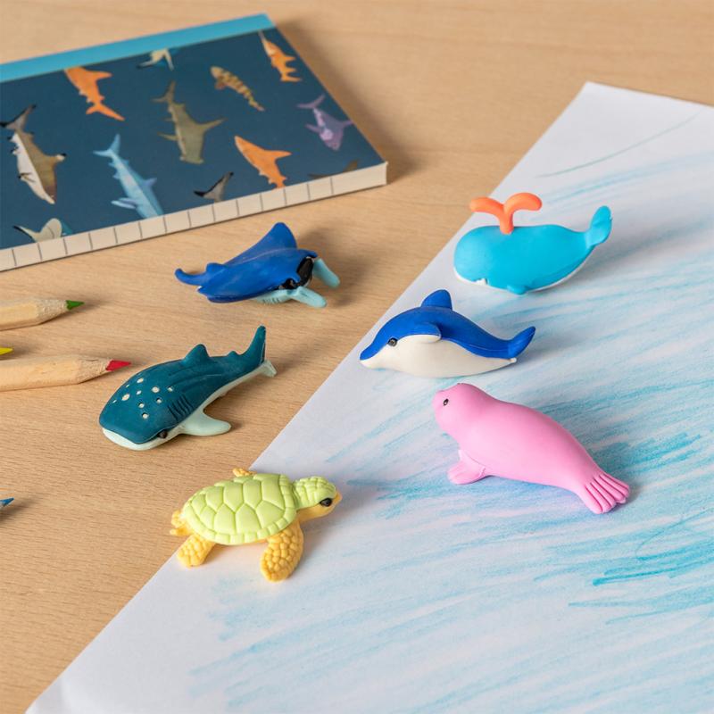 rex london Ocean animal erasers (set of 6)