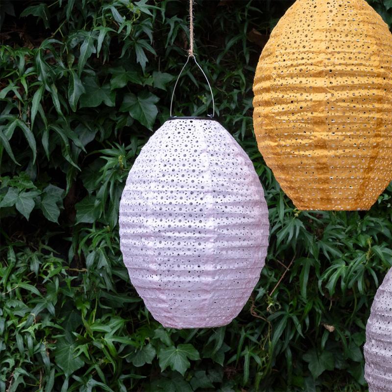 rex london Outdoor solar pendant lantern - Soft pink