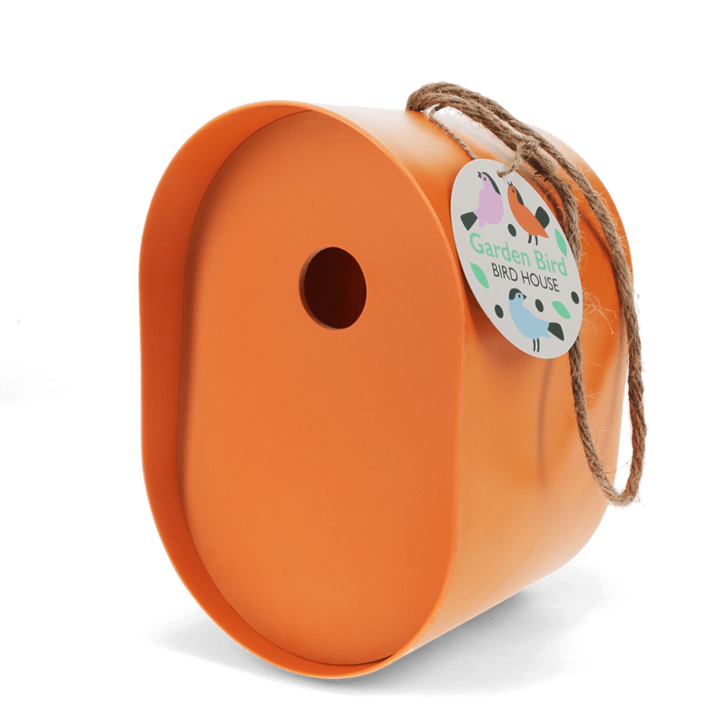 Rex London Oval Bamboo Fibre Birdhouse - Orange