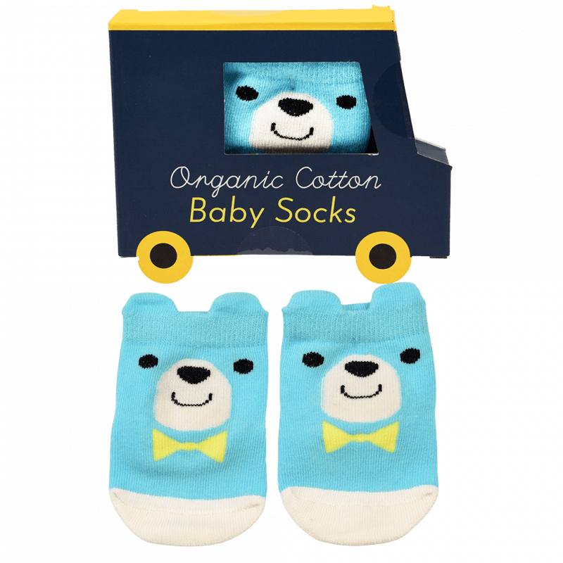 Rex London Pair Of Baby Socks - Blue Bear