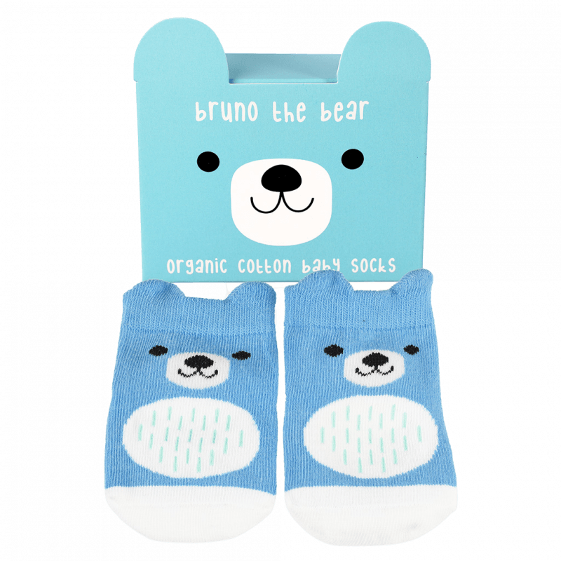 Rex London Pair Of Baby Socks - Bruno The Bear