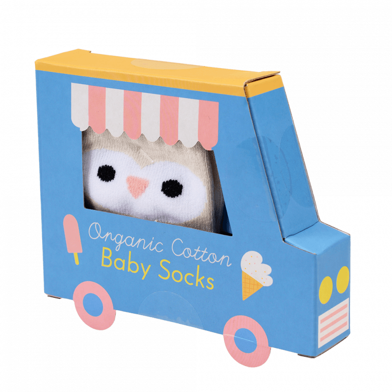 Rex London Pair Of Baby Socks - Pink Owl