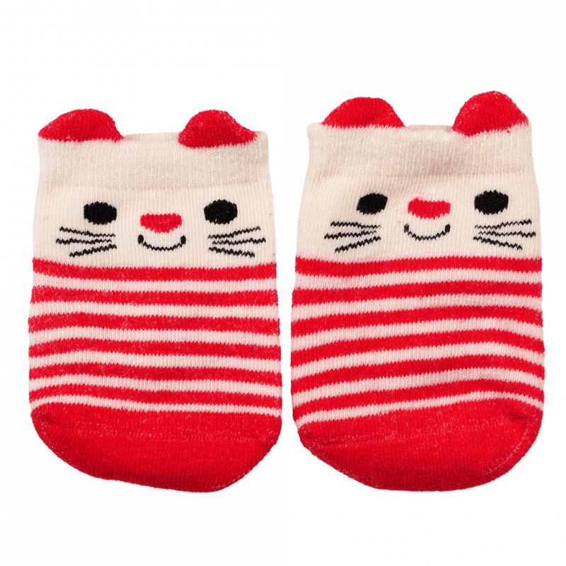 Rex London Pair Of Baby Socks - Red Cat