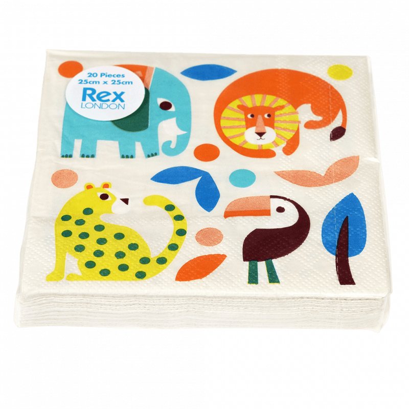 Rex London Paper Napkins (pack Of 20) - Wild Wonders