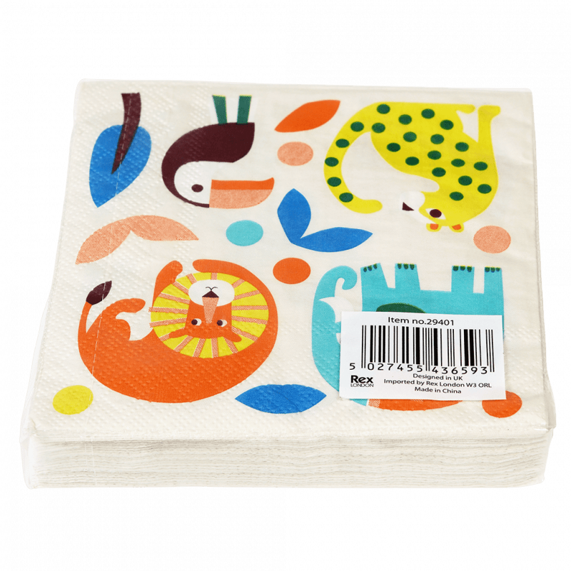 Rex London Paper Napkins (pack Of 20) - Wild Wonders