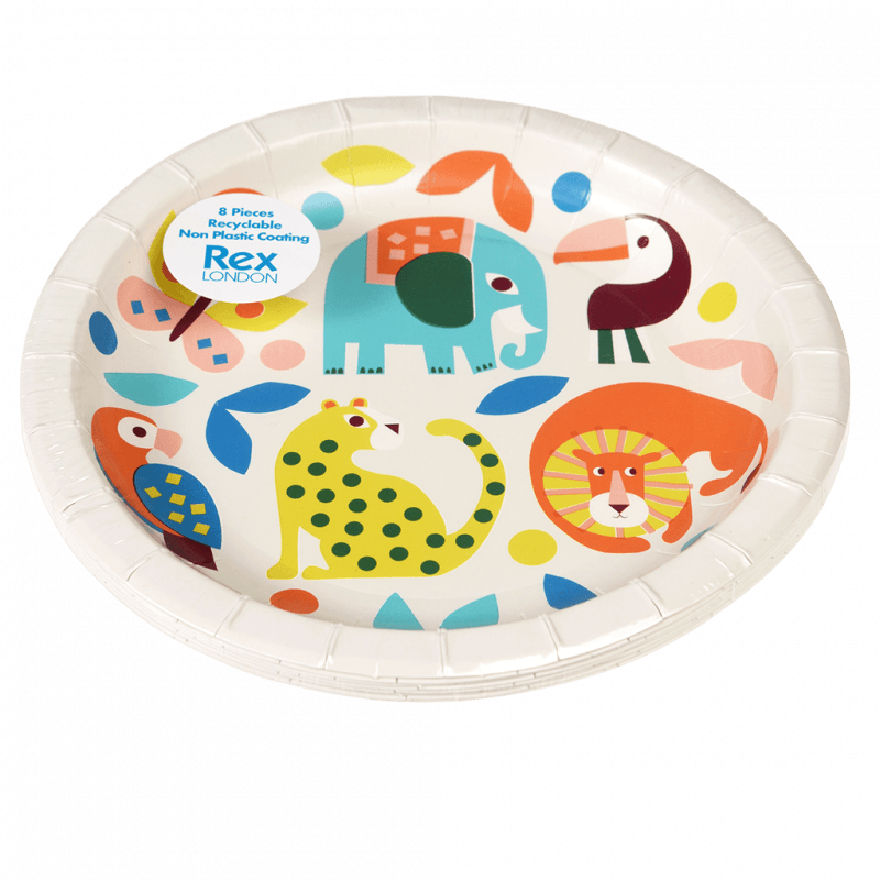 Rex London Paper Plates (pack Of 8) - Wild Wonders