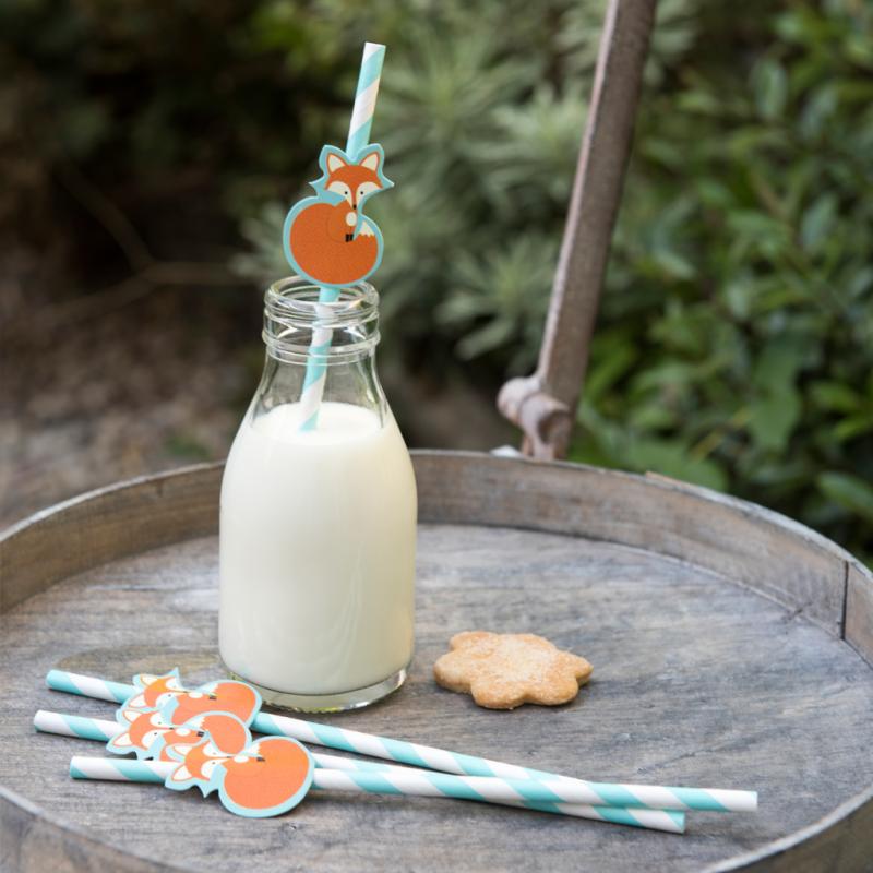 rex london Paper straws (pack of 4) - Rusty the Fox
