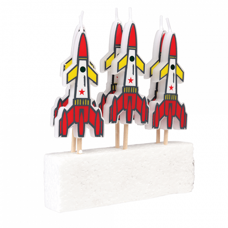 Rex London Party Cake Candles (set Of 6) - Space Age