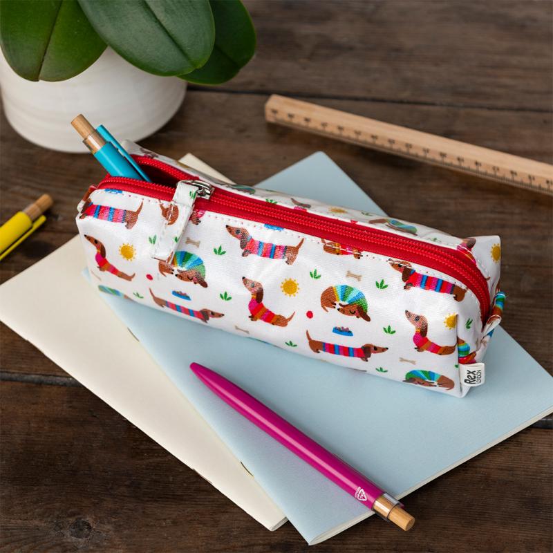 rex london Pencil case - Sunny Sausage Dog