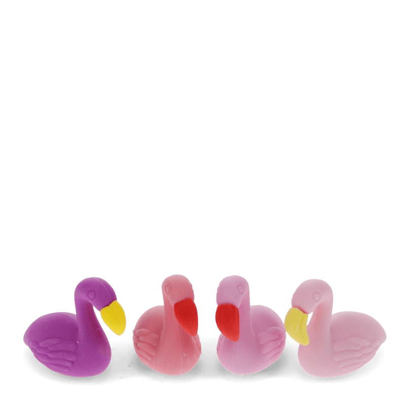 Rex London Pencil Top Erasers (set Of 4) - Flamingoes