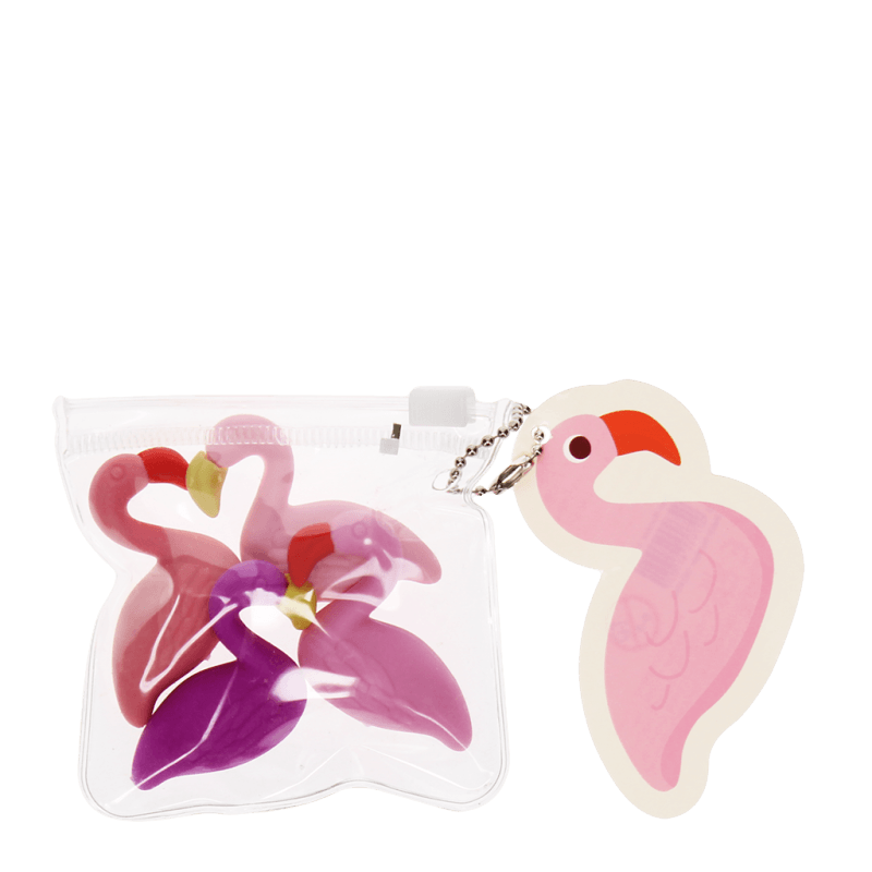 Rex London Pencil Top Erasers (set Of 4) - Flamingoes