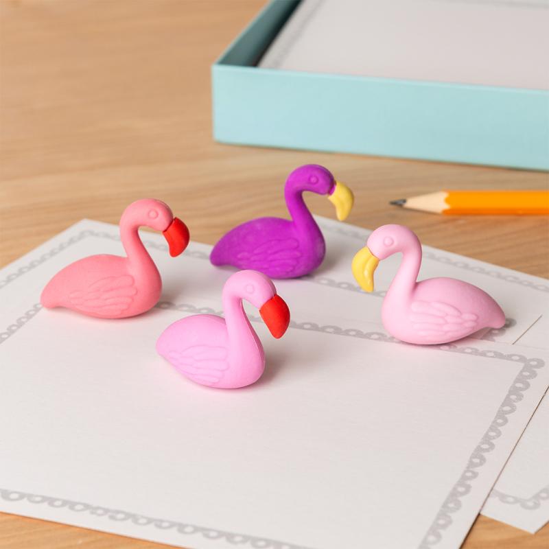 rex london Pencil top erasers (set of 4) - Flamingoes