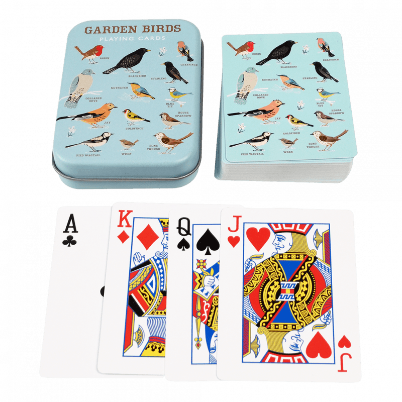Rex London Playing Cards In A Tin - Garden Birds