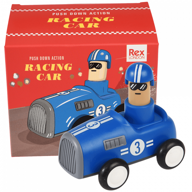Rex London Push Down Action Racing Car - Blue