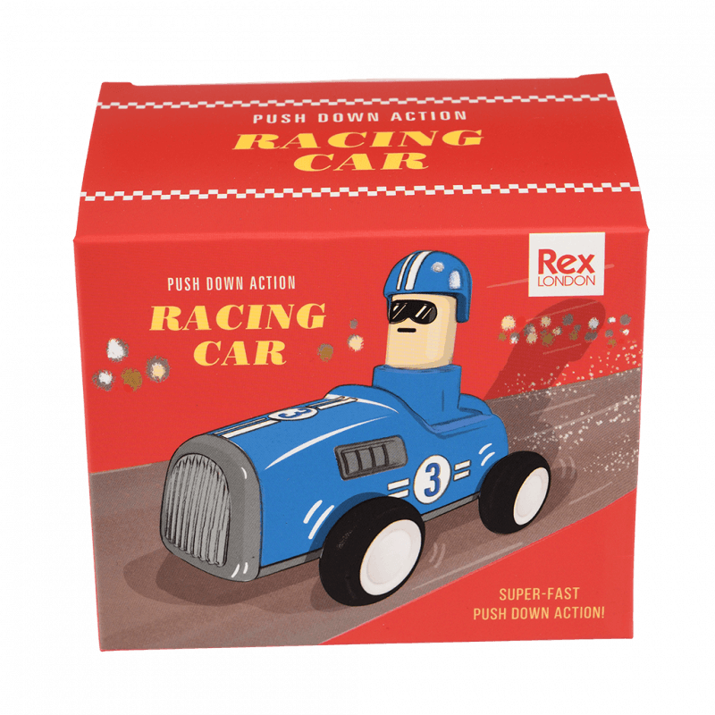 Rex London Push Down Action Racing Car - Blue
