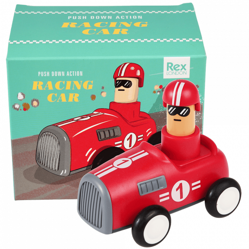 Rex London Push Down Action Racing Car - Red