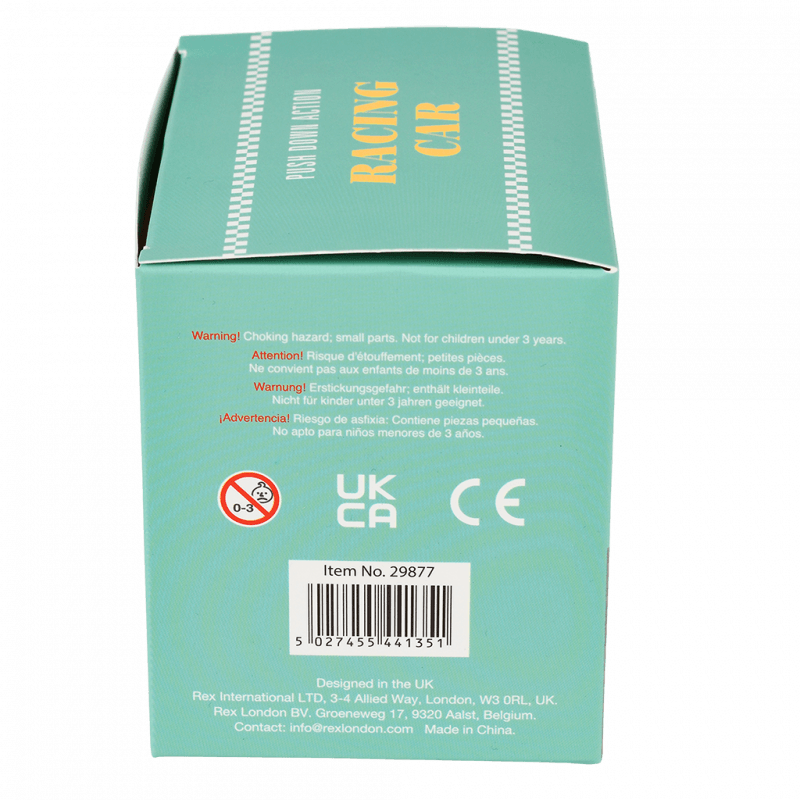 Rex London Push Down Action Racing Car - Red