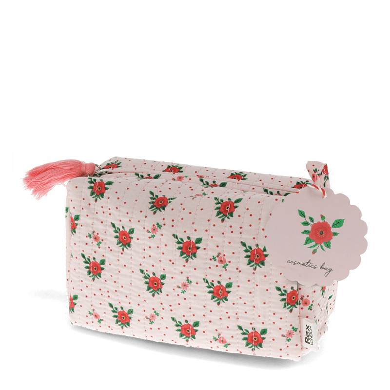 Rex London Quilted Makeup Bag - French Rose