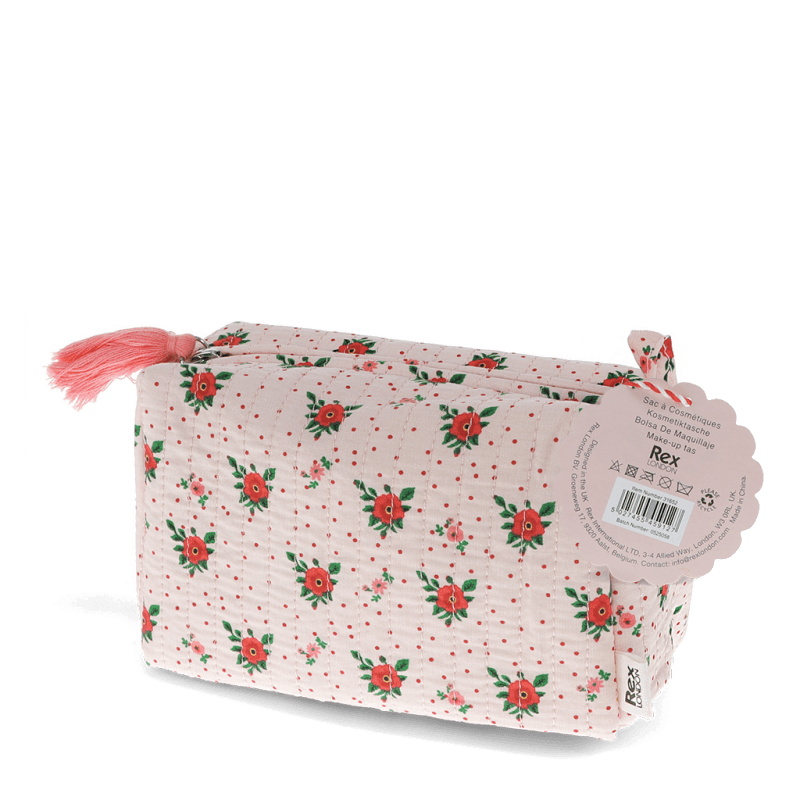 Rex London Quilted Makeup Bag - French Rose
