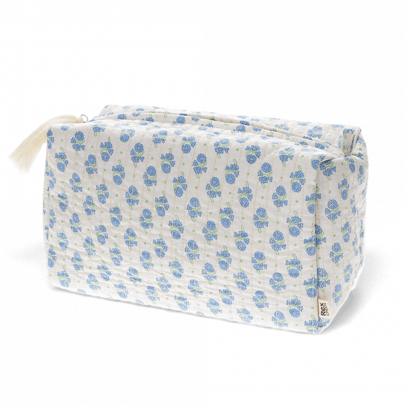 Rex London Quilted Wash Bag - Cornflower