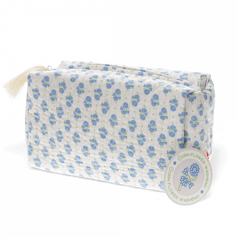 Rex London Quilted Wash Bag - Cornflower