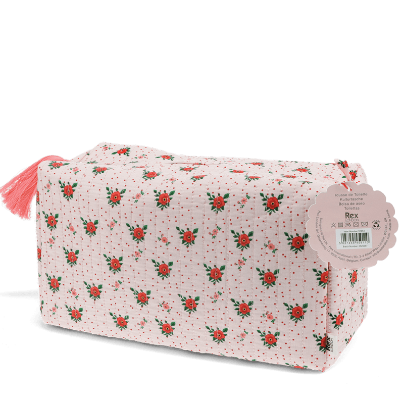 Rex London Quilted Wash Bag - French Rose