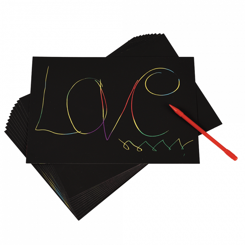 Rex London Rainbow Scratch Art Kit (12 Sheets)