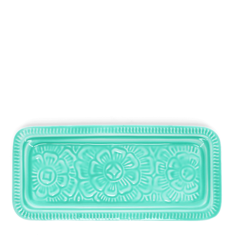 Rex London Rectangular Enamel Trinket Tray - Aqua
