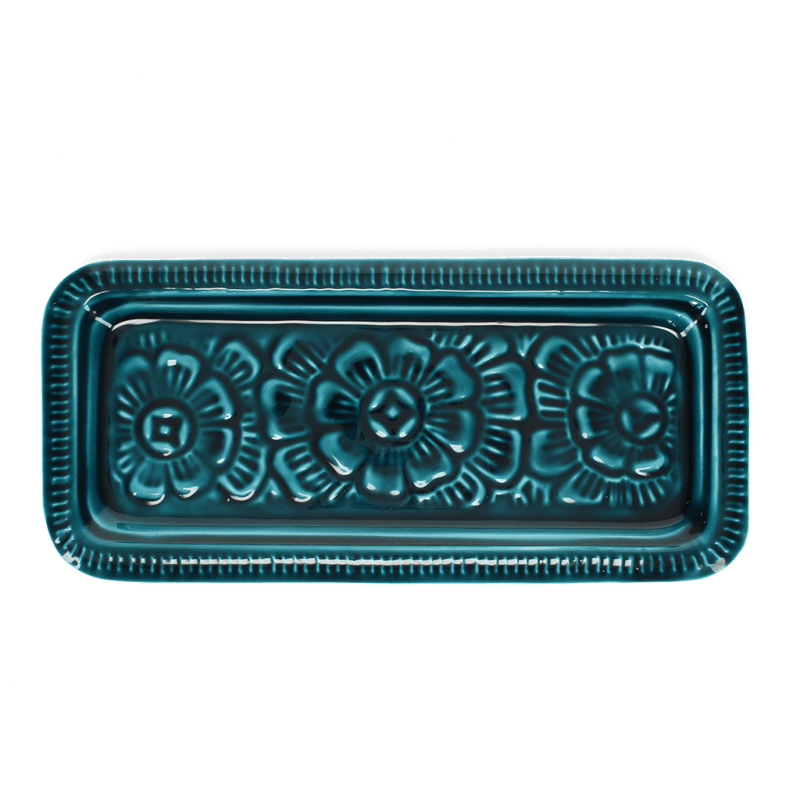 Rex London Rectangular Enamel Trinket Tray - Blue