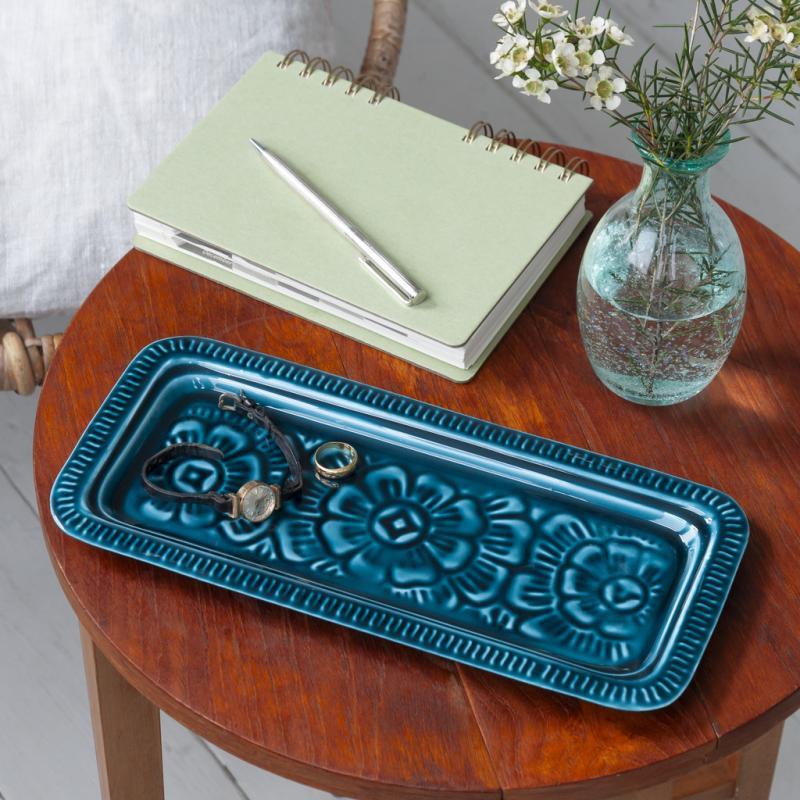 rex london Rectangular enamel trinket tray - Blue