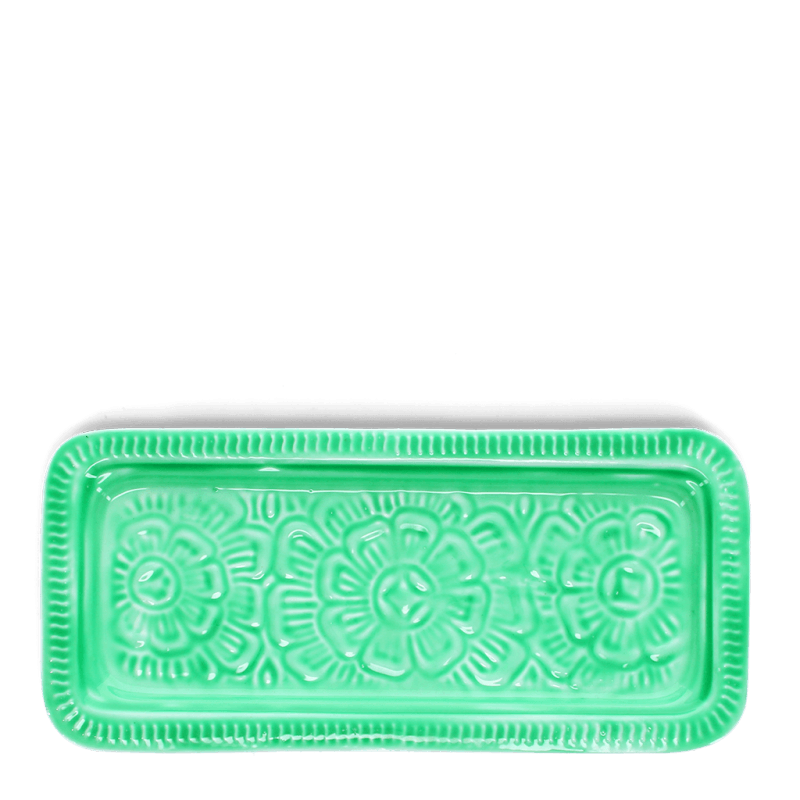 Rex London Rectangular Enamel Trinket Tray - Green