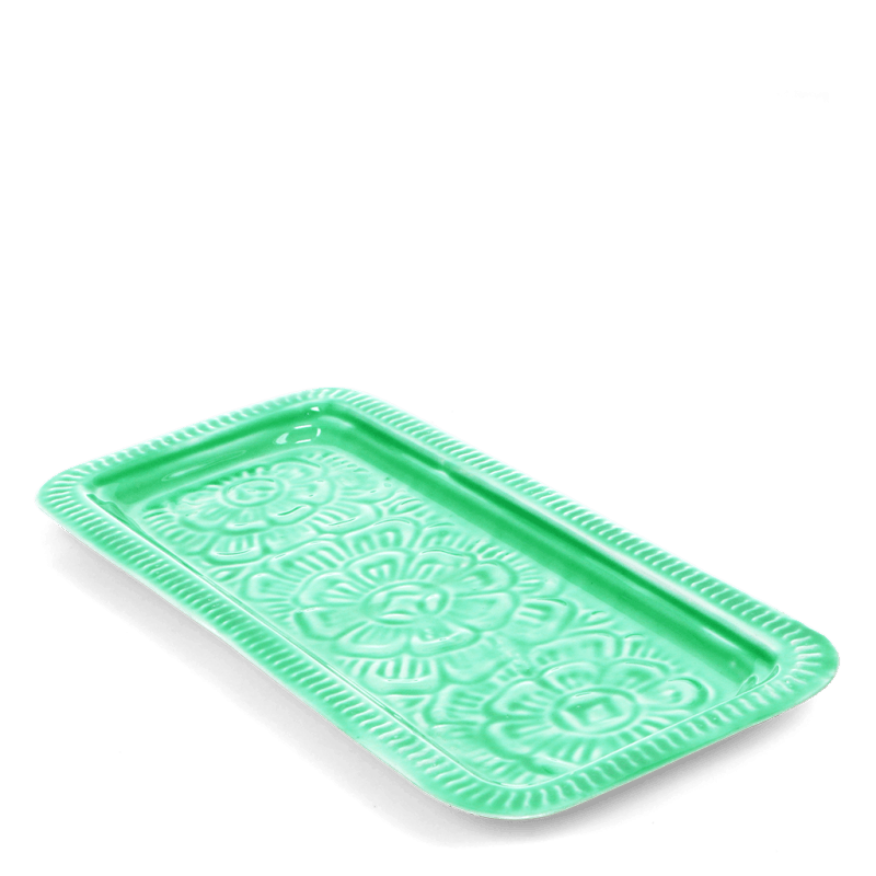 Rex London Rectangular Enamel Trinket Tray - Green
