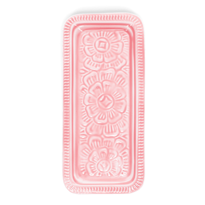 Rex London Rectangular Enamel Trinket Tray - Pink