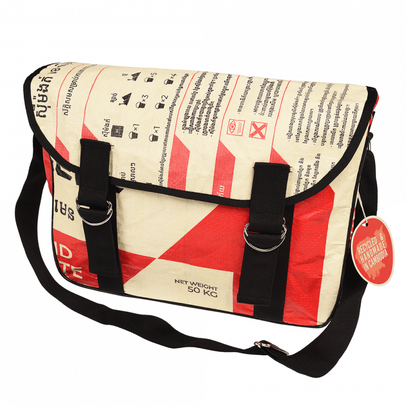 Rex London Recycled Cement Bag Courier Satchel