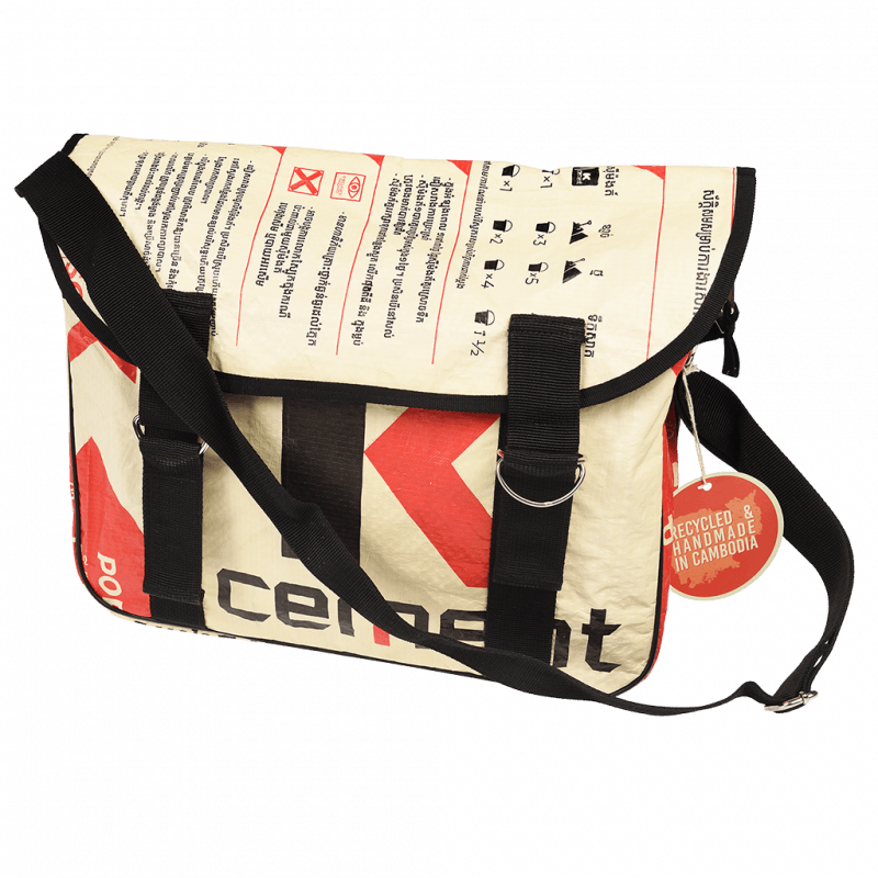 Rex London Recycled Cement Bag Courier Satchel
