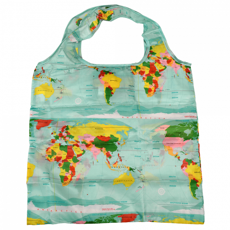 Rex London Recycled Foldaway Shopper Bag - World Map