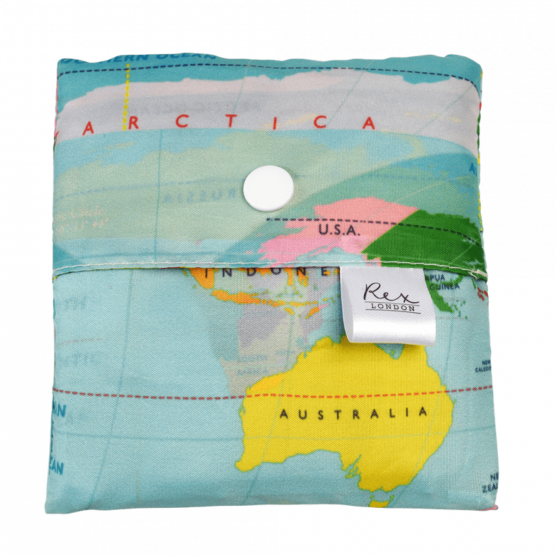 Rex London Recycled Foldaway Shopper Bag - World Map
