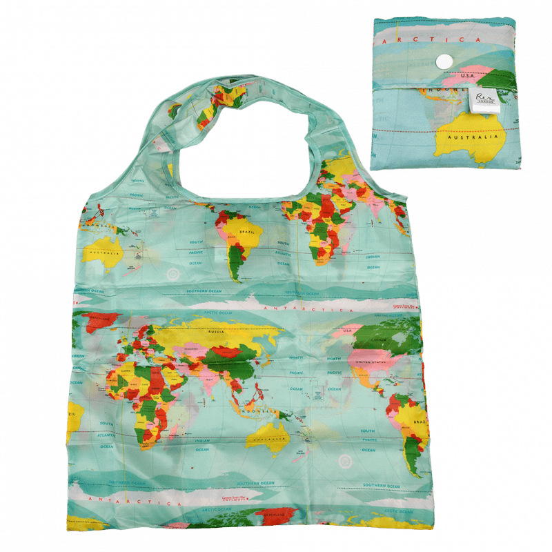 Rex London Recycled Foldaway Shopper Bag - World Map