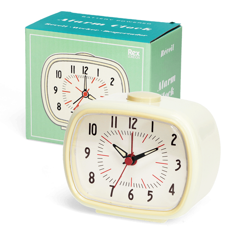 Rex London Retro Alarm Clock - Ivory White