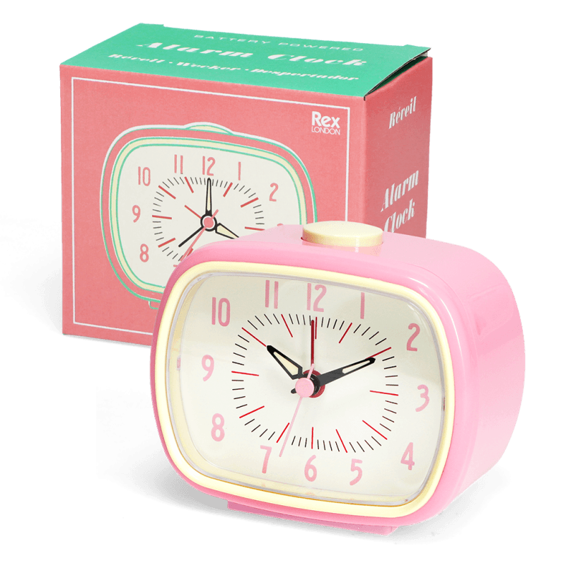 Rex London Retro Alarm Clock - Pink
