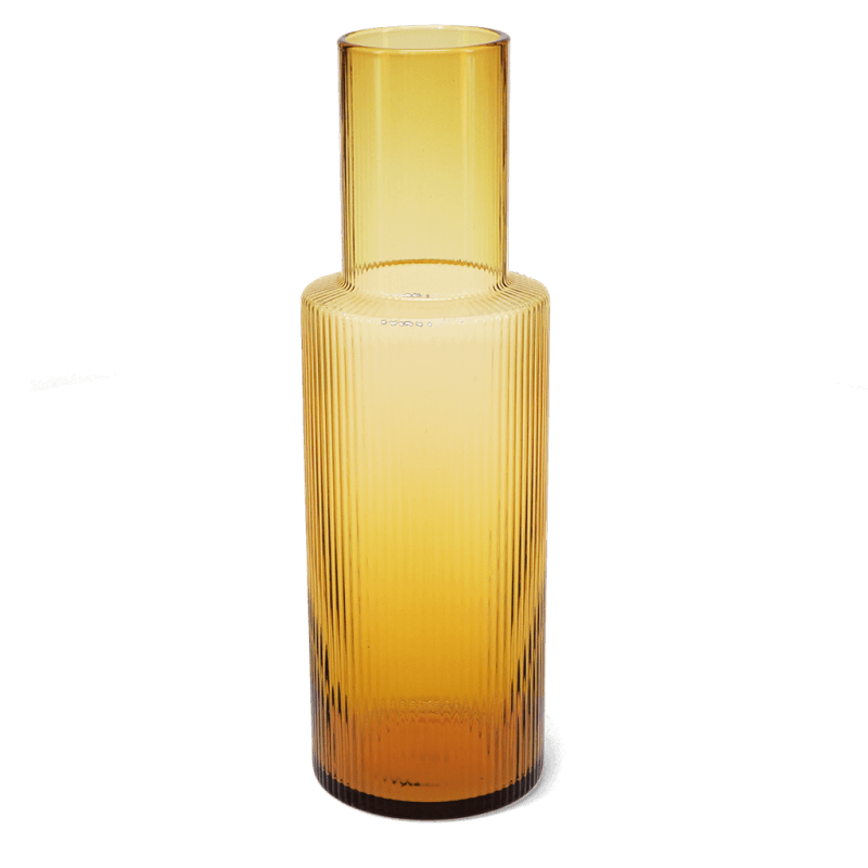 Rex London Retro Ribbed Glass Carafe 850ml - Amber
