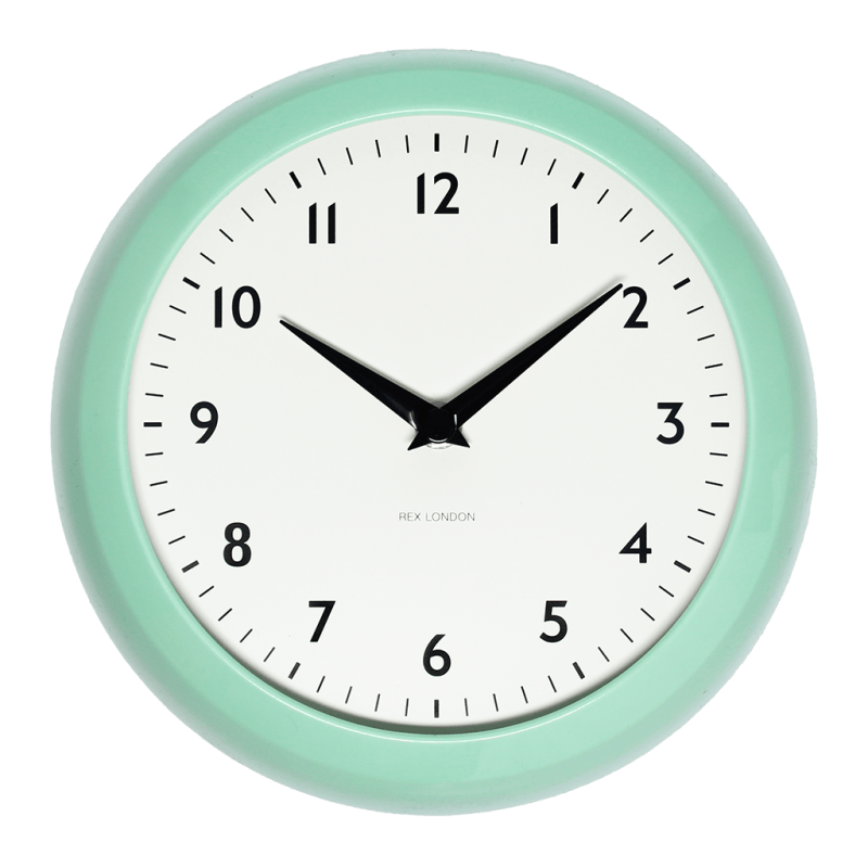 Rex London Retro Wall Clock - Mint Green
