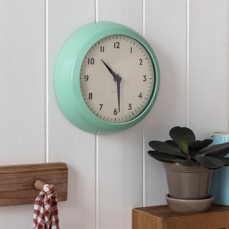 rex london Retro wall clock - Mint green