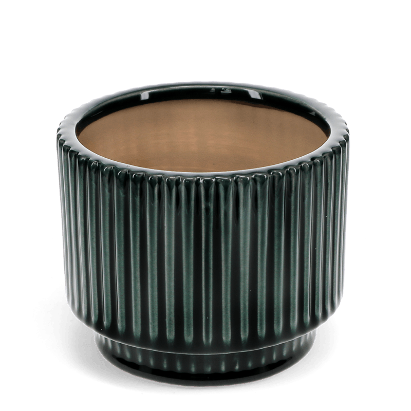 Rex London Ridged Plant Pot - Dark Green