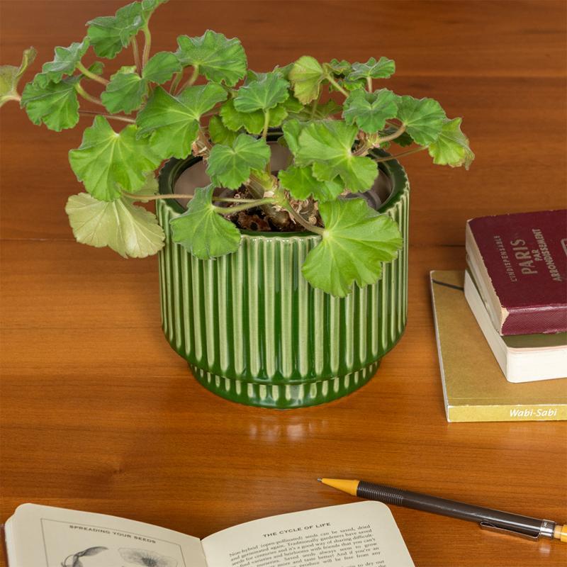 rex london Ridged plant pot - Green