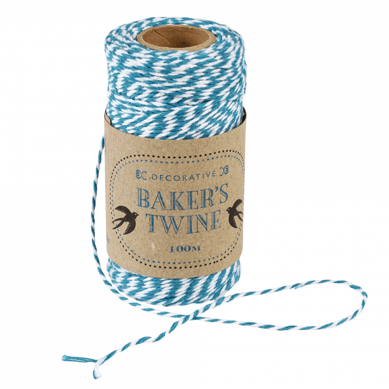 Rex London Roll Of Twine (100m) - Aquamarine And White